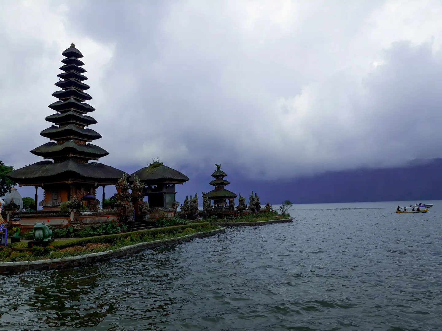 Ulun Danu Beratan temple beside Lake Bratan in Bali, Indonesia
