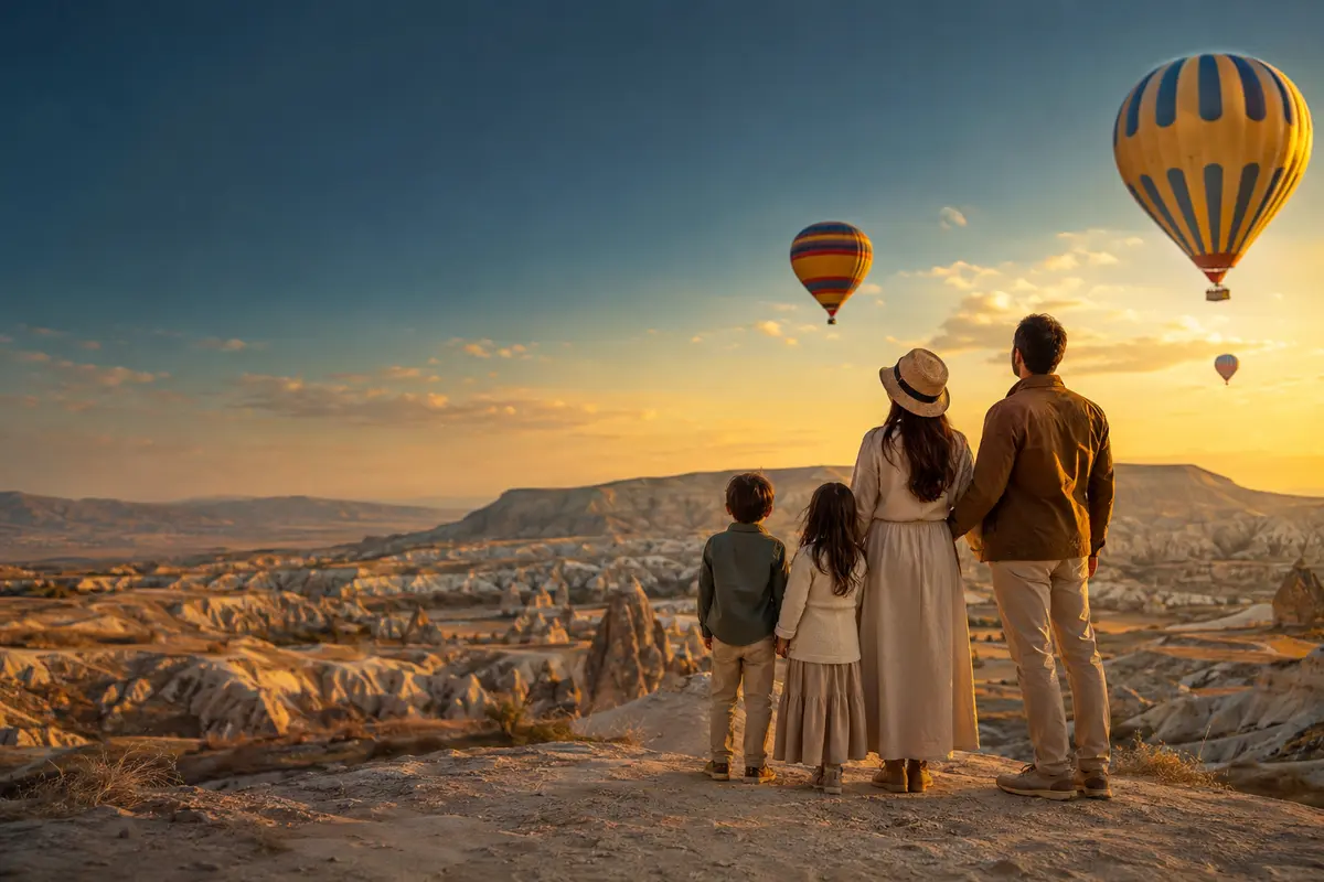 Family enjoying a customised holiday package at a scenic destination