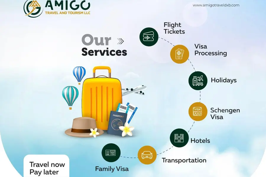 Travel support including transportation family visas and hotel arrangements